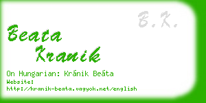 beata kranik business card